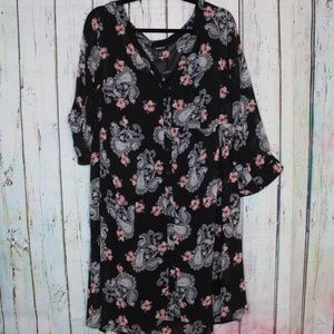 NWOT Torrid Black Button Floral Paisley Dress